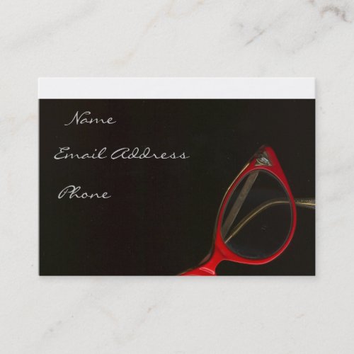 Red Glasses by Leslie Harlow - Customized Business Card