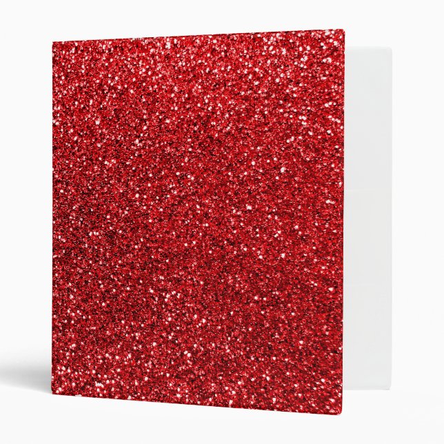 Red glitter 3 ring binder (Front/Inside)
