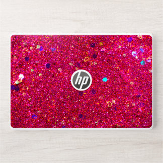 Red Glitter Abstract HP Laptop Skin
