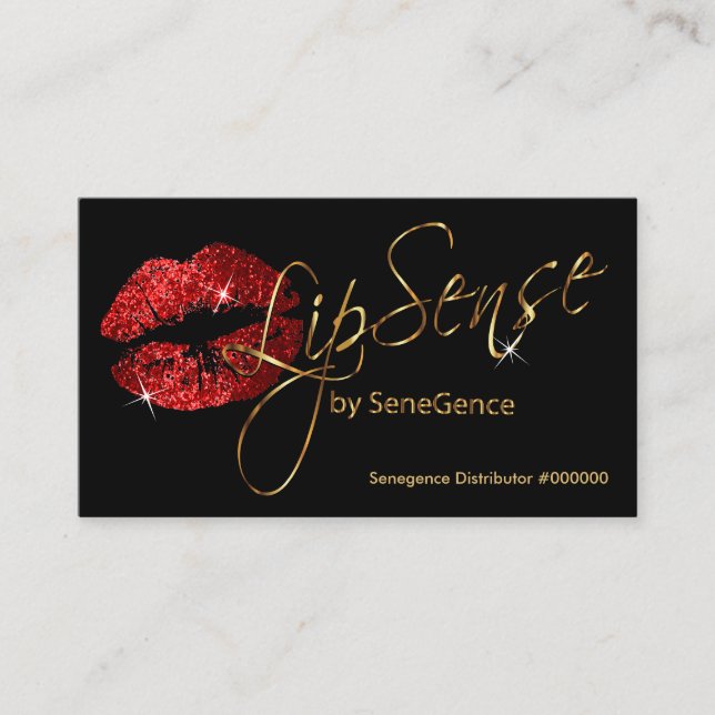 Red Glitter and Gold Business Card (Front)