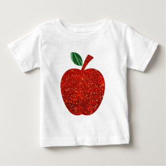 Red Glitter Apple Baby T-Shirt