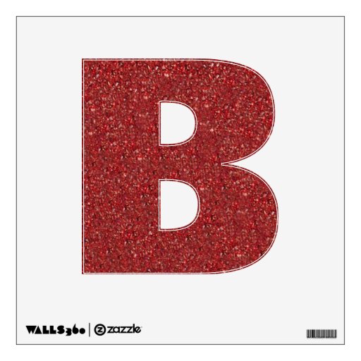 Red Glitter B Wall Decal | Zazzle