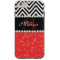 RED GLITTER BLACK CHEVRON STRIPES MONOGRAM