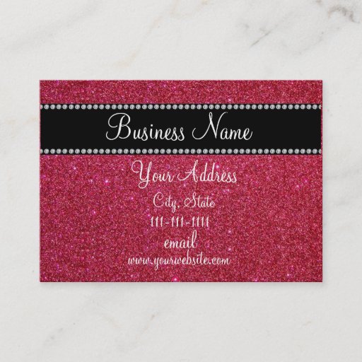 Customizable Red glitter bling business card template