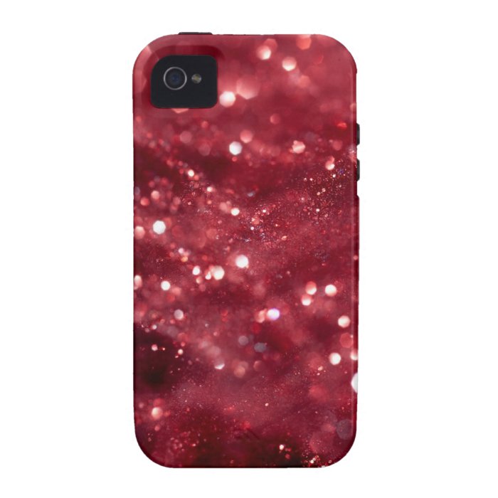 RED GLITTER BOHEK LIGHTS SPARKS WINTER RANDOM ABST iPhone 4/4S CASES