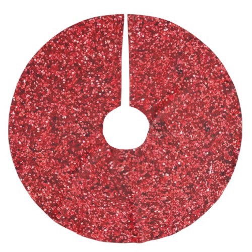 Red Glitter Brushed Polyester Tree Skirt