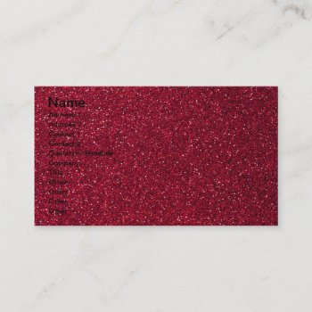 Red Glitter Business Card by EverWanted at Zazzle