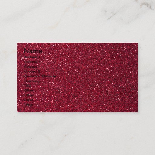 Customizable Red Glitter Business Card Templates