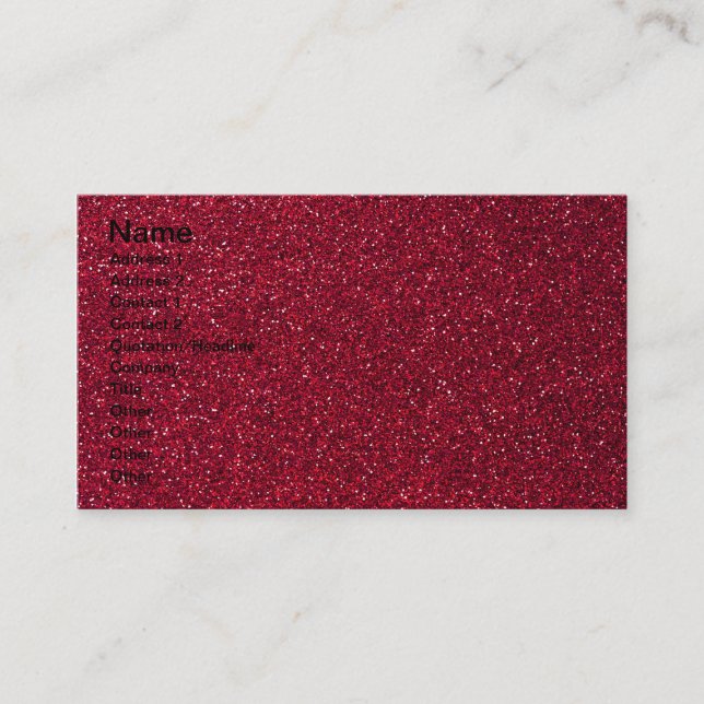 Red Glitter Business Card (Front)