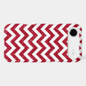 Red Glitter Chevron Pattern Case-Mate iPhone Case (Back (Horizontal))