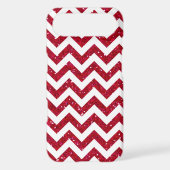 Red Glitter Chevron Pattern Case-Mate iPhone Case (Back)
