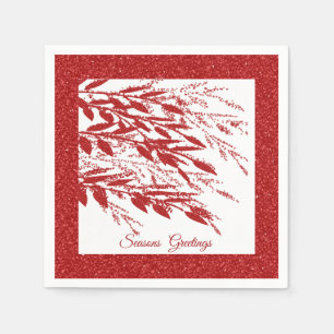 Red Glitter Christmas Berry Napkins