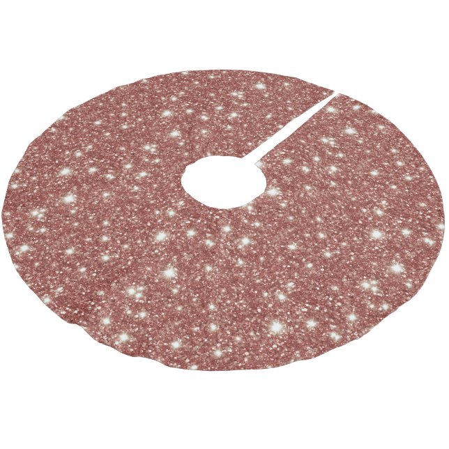 Red Glitter Christmas Brushed Polyester Tree Skirt (Angled)