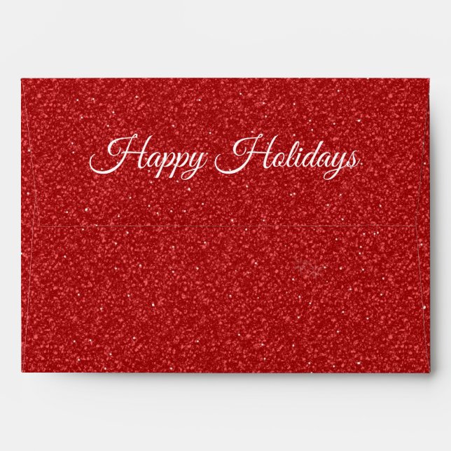 Red Glitter Christmas Envelope (Back (Top Flap))