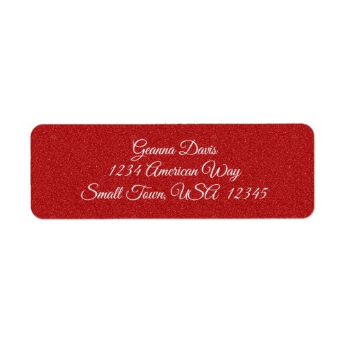Red Glitter Christmas Label