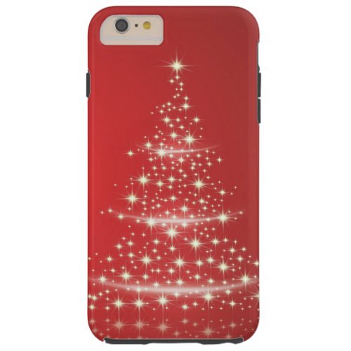 Red Glitter Christmas Sparkles Barely Snowflake Tough iPhone 6 Plus Case