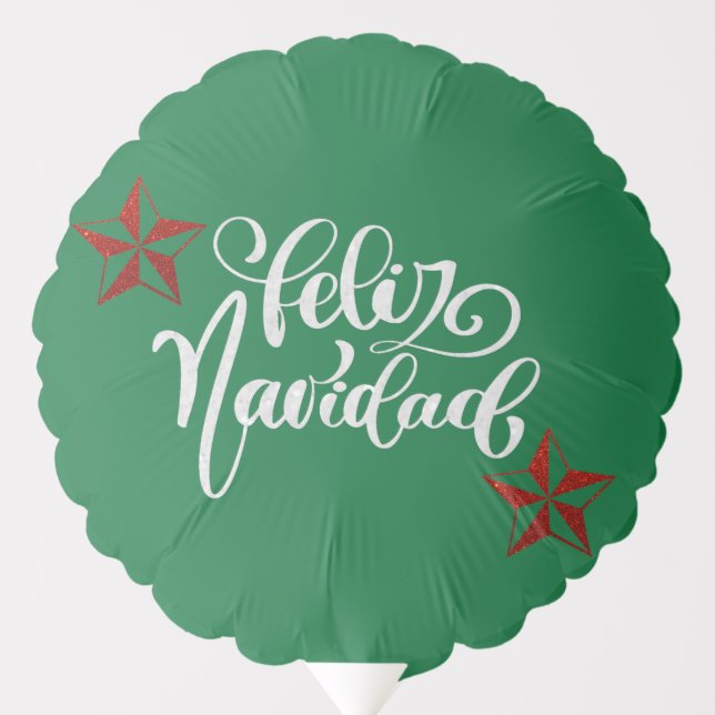 Red Glitter Christmas Star Balloon (Front)