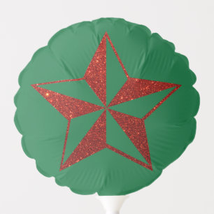 Red Glitter Christmas Star Balloon