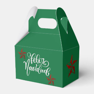Red Glitter Christmas Star Favor Boxes