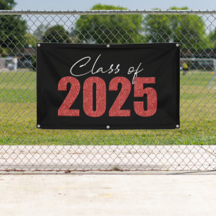 Red Glitter Class of 2025 Banner