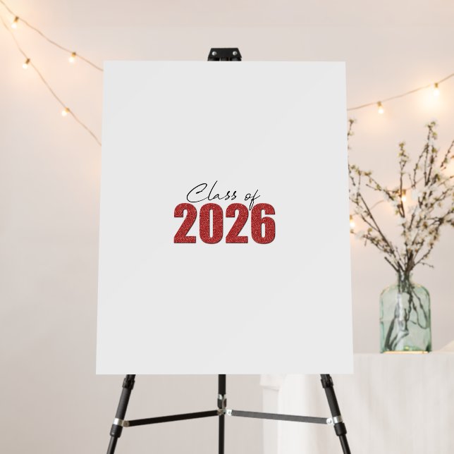 Red Glitter Class of 2026 Autograph Board (In Situ (Stand))