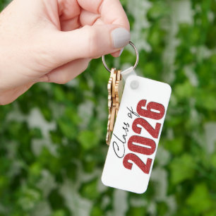 Red Glitter Class of 2026 Keychain