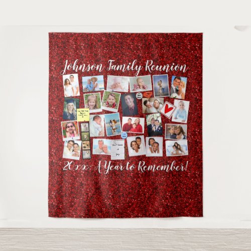 Red Glitter Class or Family Reunion Photo Collage