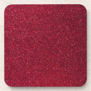Red Glitter Coaster by EverWanted at Zazzle