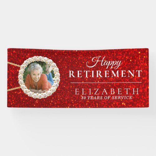 Red Glitter Diamond Elegant Retirement Party 