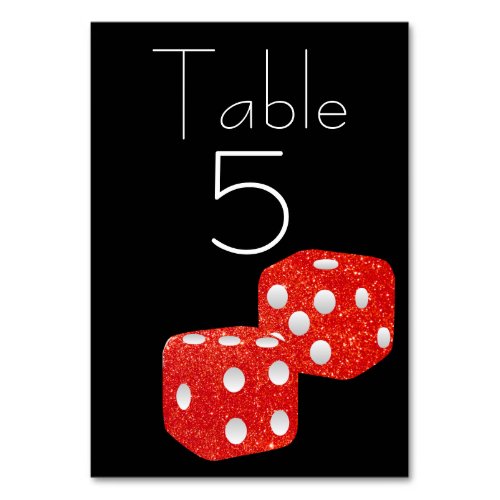 Red Glitter Dice on Black Table Number