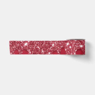 Red Glitter Drip Satin Ribbon