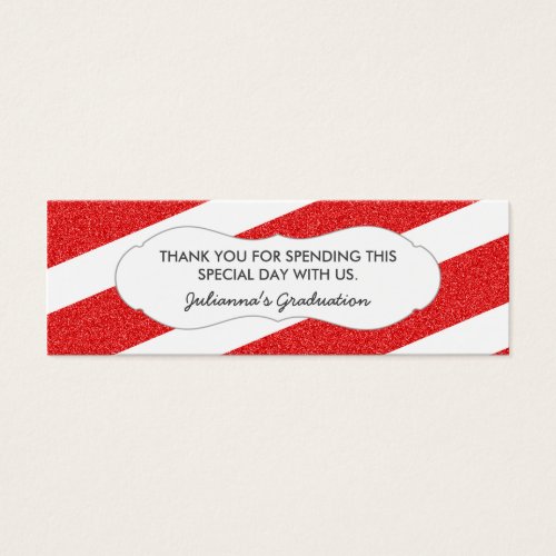 Red glitter favor tag  ANY OCCASION  2 sides