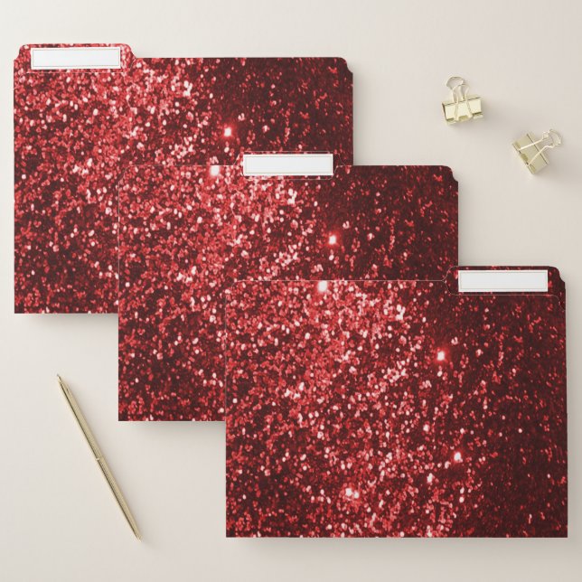 Red Glitter File Folder (Set)