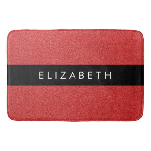 Red Glitter, Glitter Background, Your Name Bath Mat