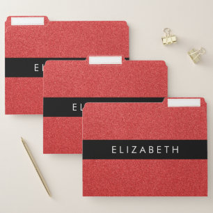 Red Glitter, Glitter Background, Your Name File Folder
