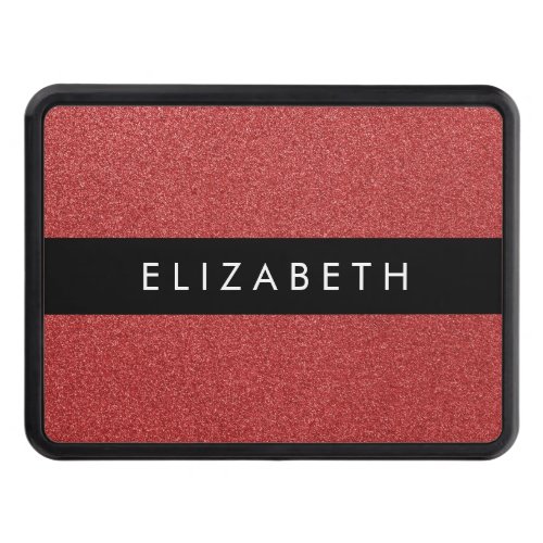Red Glitter Glitter Background Your Name Hitch Cover