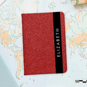 Red Glitter, Glitter Background, Your Name Passport Holder