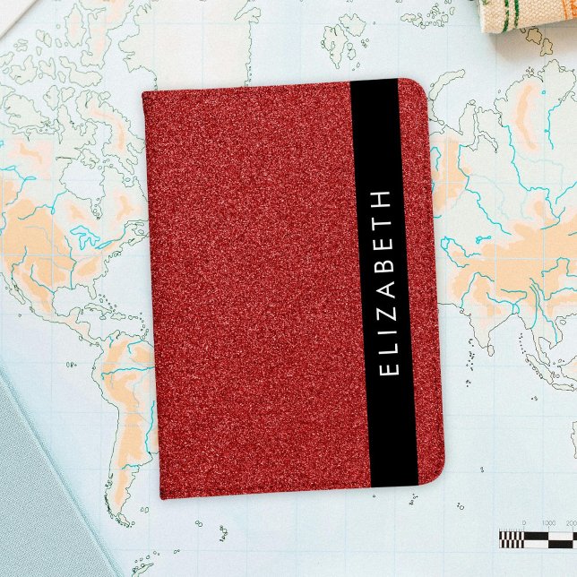 Red Glitter, Glitter Background, Your Name Passport Holder (Creator Uploaded)