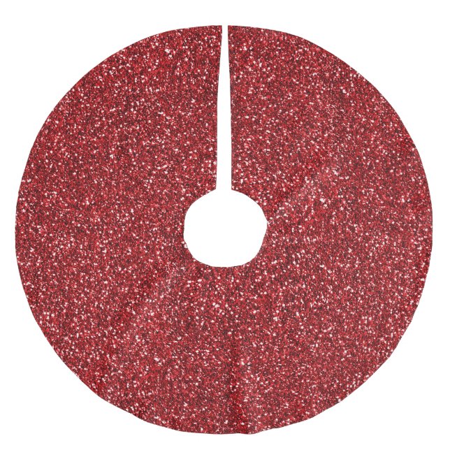 Red Glitter Glitz     Brushed Polyester Tree Skirt (Front)