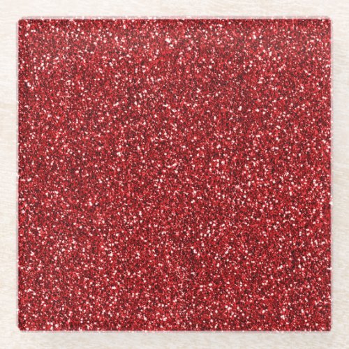 Red Glitter Glitz     Glass Coaster