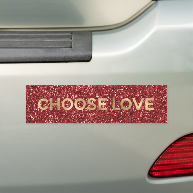 Red Glitter Gold Be Kind Choose Love      Car Magnet (In Situ)