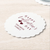 HEART PAPER COASTER SET RED