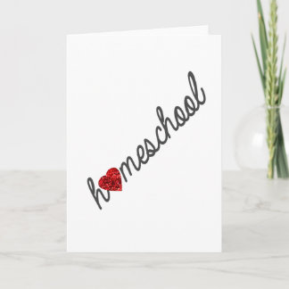 Red Glitter Heart Homeschool Greeting Card