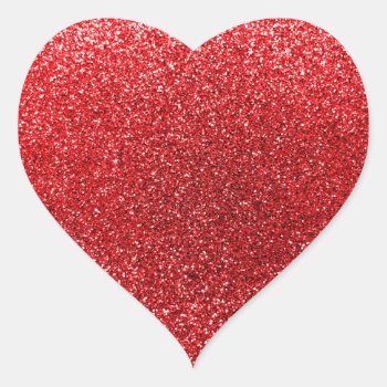 Red Glitter Heart Sticker by Brothergravydesigns at Zazzle