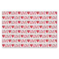 Red Glitter Hearts Love Valentine's Day Gift  Tissue Paper