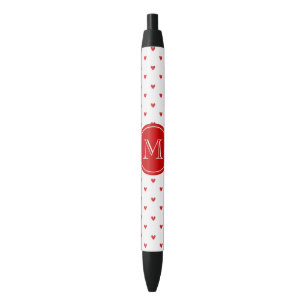 Red Glitter Hearts with Monogram Pen