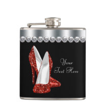 Red Glitter High Heel Shoes Flask Red Glitter High Heel Shoes Flask