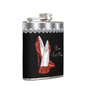 Red Glitter High Heel Shoes Flask (Right)