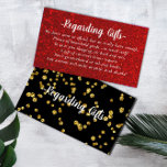 Red Glitter Honeymoon Fund bridal shower wedding Enclosure Card<br><div class="desc">Elegant Modern honeymoon fund request cards,  The cards can be used for wedding money gifts collecting. Perfect to enclose with bridal shower invitations as well as wedding invitations. The card regarding wedding gifts comes in a very beautiful glittery design with modern style.</div>