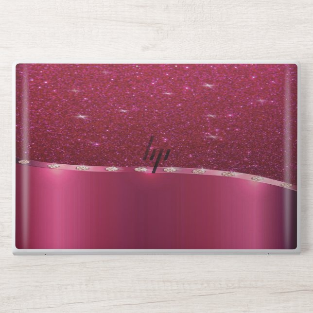 red glitter HP EliteBook 850 G5/G6, 755 G5/G6 HP Laptop Skin (Front)